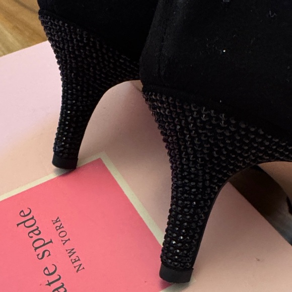Kate Spade Black Suede Heels - Picture 2 of 5
